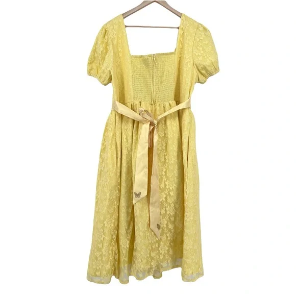 Her Universe Bridgerton Penelope Featherington Dress yellow lace NWT - Picture 10 of 11